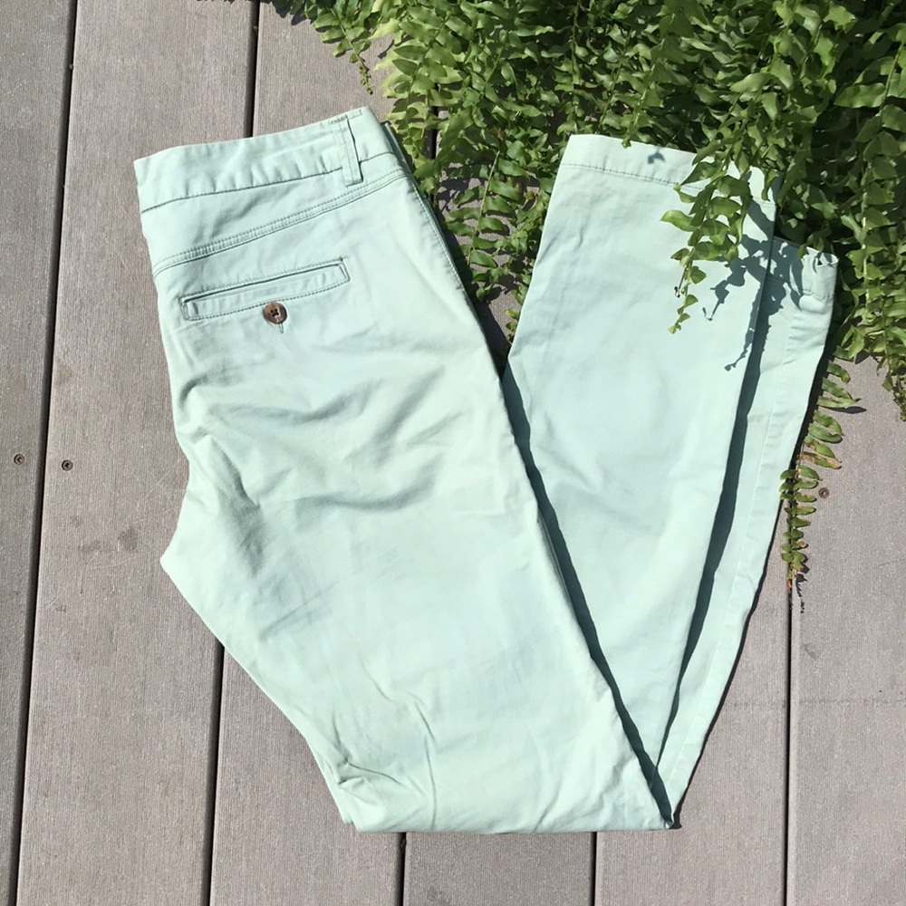 Mint Green Khaki Straight Leg Pants